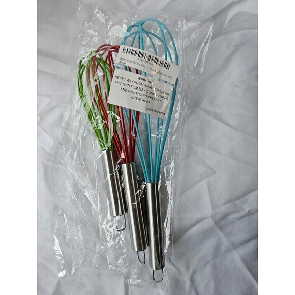 Silicone Whisk Set of 3 - Silicone Whisks for Cooking Non-Scratch - Silicone ... - Picture 1 of 4